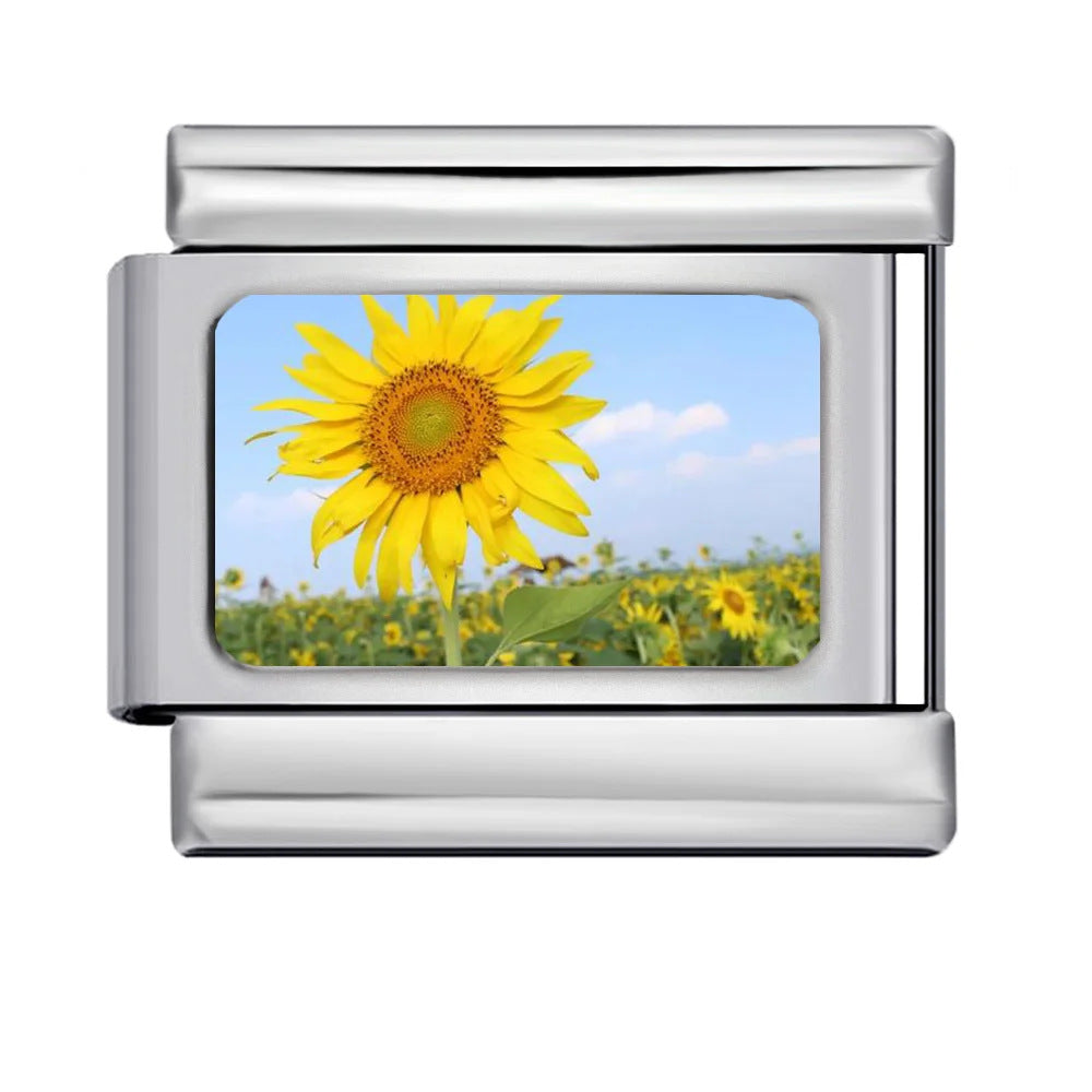 DIY Personalized Photo Picture Frame Making Titanium Steel Watch Band Chain Fashion Splicing Modular Bracelet