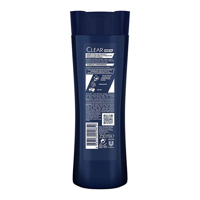 Clear Men Charcoal Anti-Dandruff Shampoo - 350ml | Intensive Cleanse