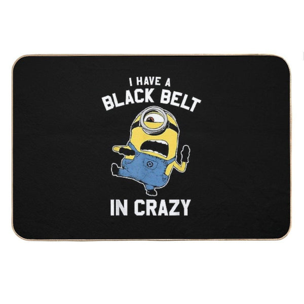 Despicable Me Minions Black Belt In Crazy Graphic Bath Mat