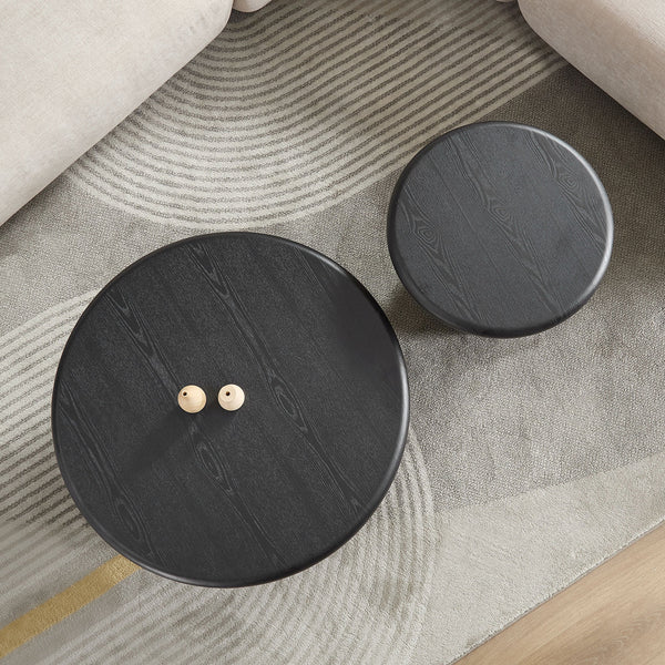 2-Piece Modern Round Coffee Table Set