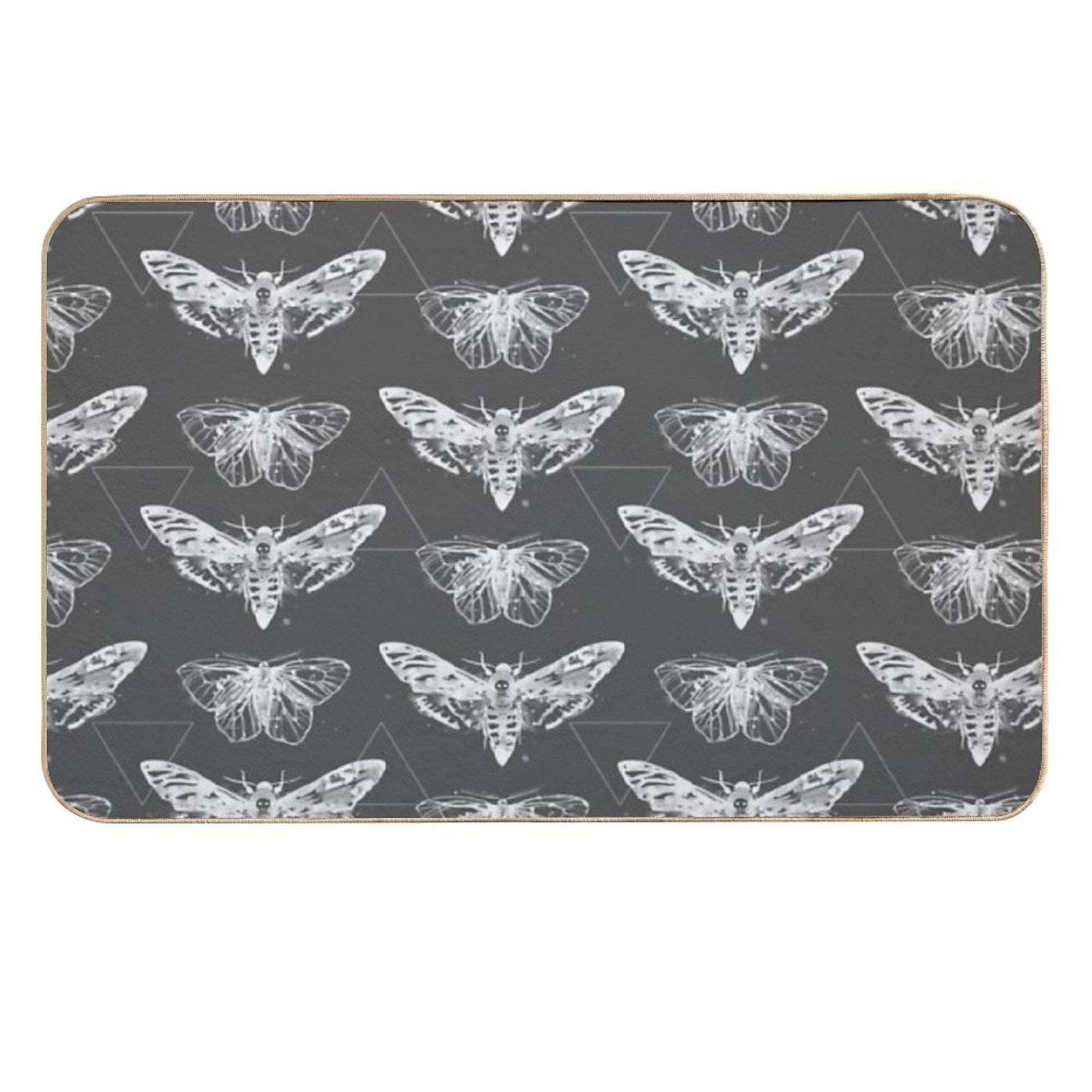 Geometric Moths - Inverted  Easy To Clean Bath Mat