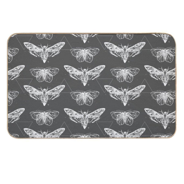 Geometric Moths - Inverted  Easy To Clean Bath Mat