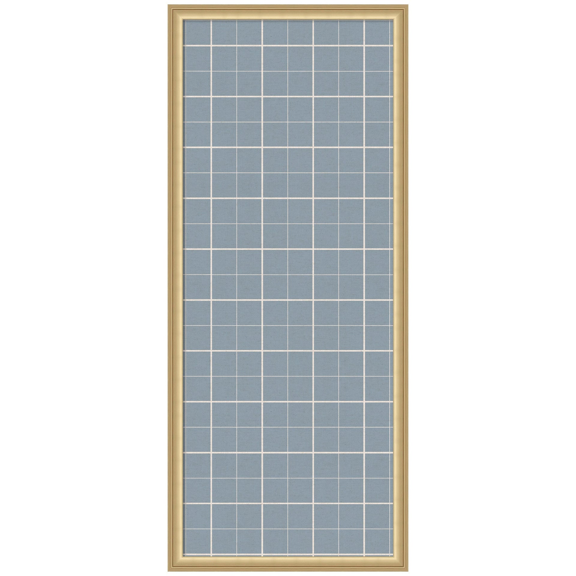 Framed Fabric Pinboard Light Blue Plaid Wall Organization
