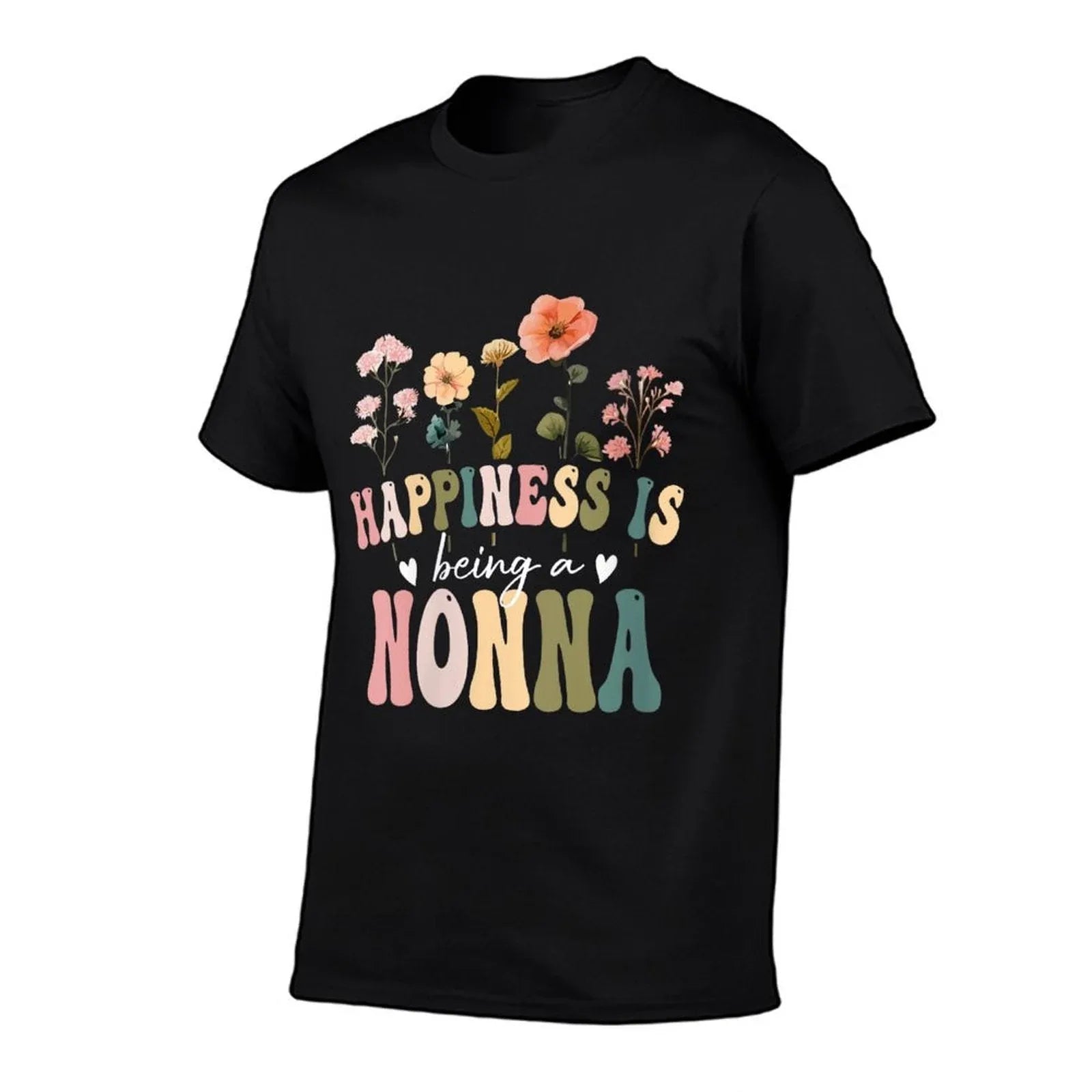 Womens Happiness Is Being A Nonna Floral Design Nonna Mother's Day T-Shirt