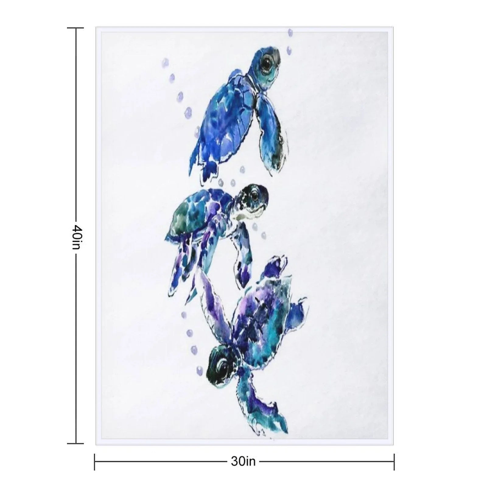 Three Sea Turtles Throw Blanket
