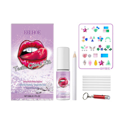 Dental Drill Set, Dental Decoration Personality Shine Light Smile Style Dental Drill Set
