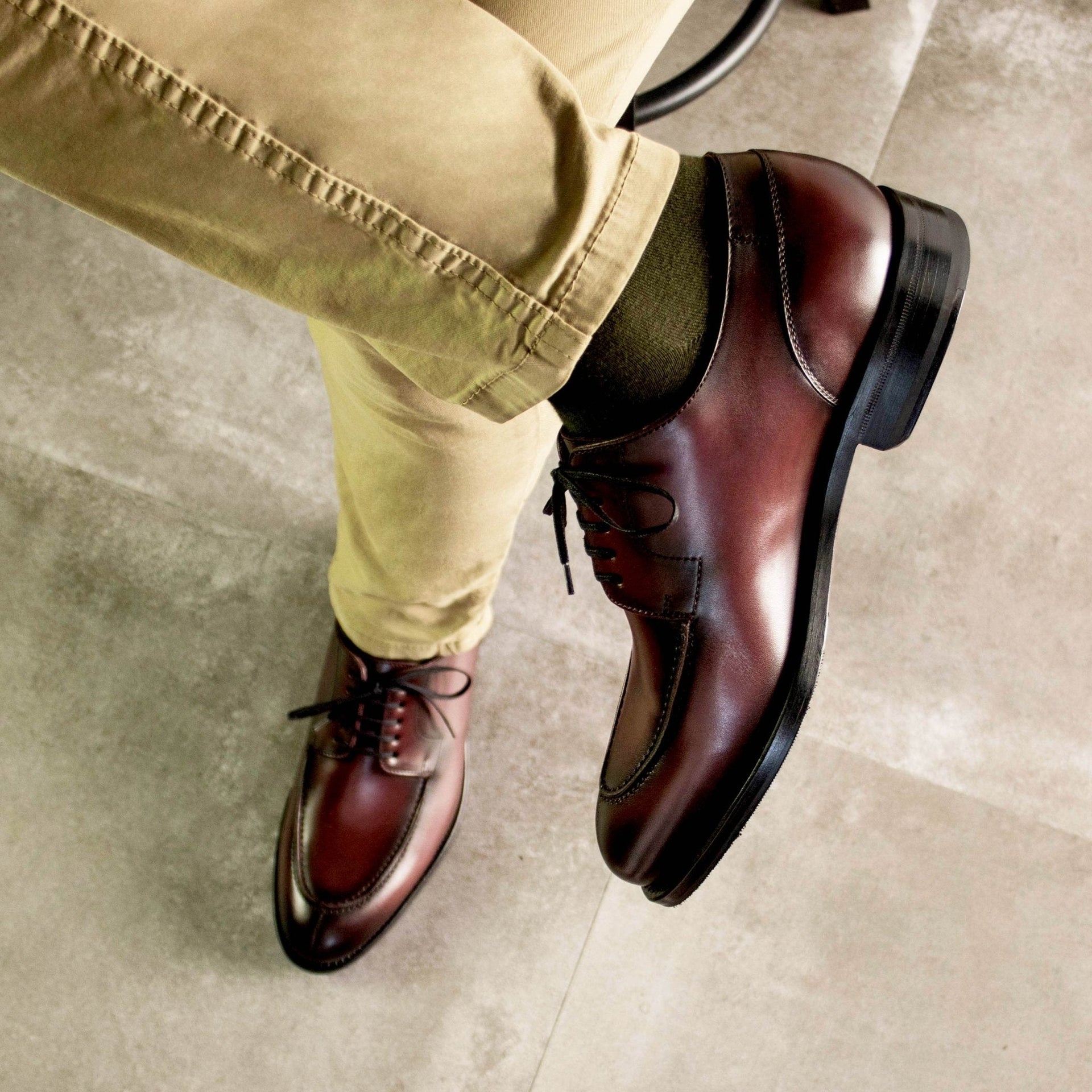 lavera 3 - Classic Burgundy derby split toe office dress shoes