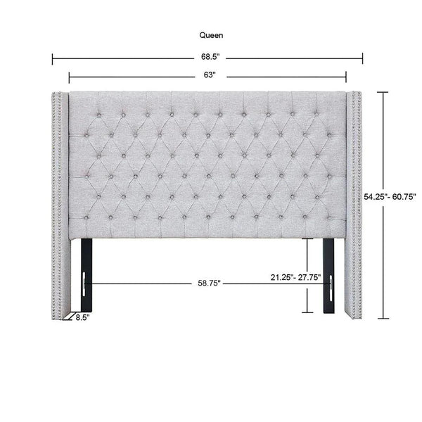 Amelia Upholstery Grey Headboard by Madison Park - Gifts for You 'n Me