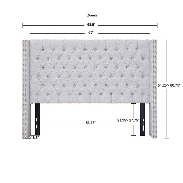 Amelia Upholstery Grey Headboard by Madison Park