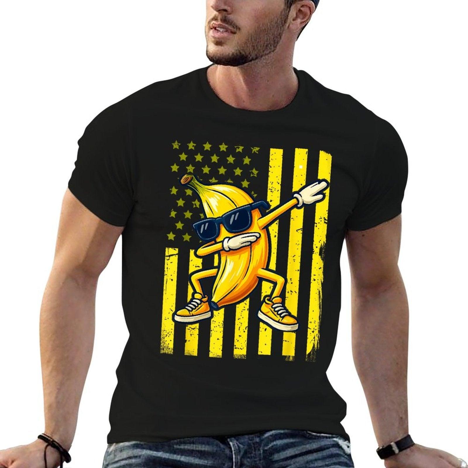 Graphic Banana Retro American Dabbing Banana Lover  Odor-resistant T-Shirt