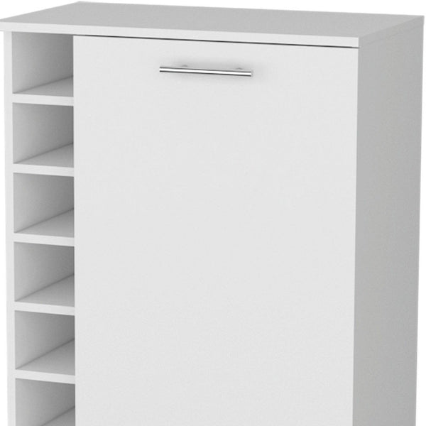 White Rolling Bar Cart With Wine Storage