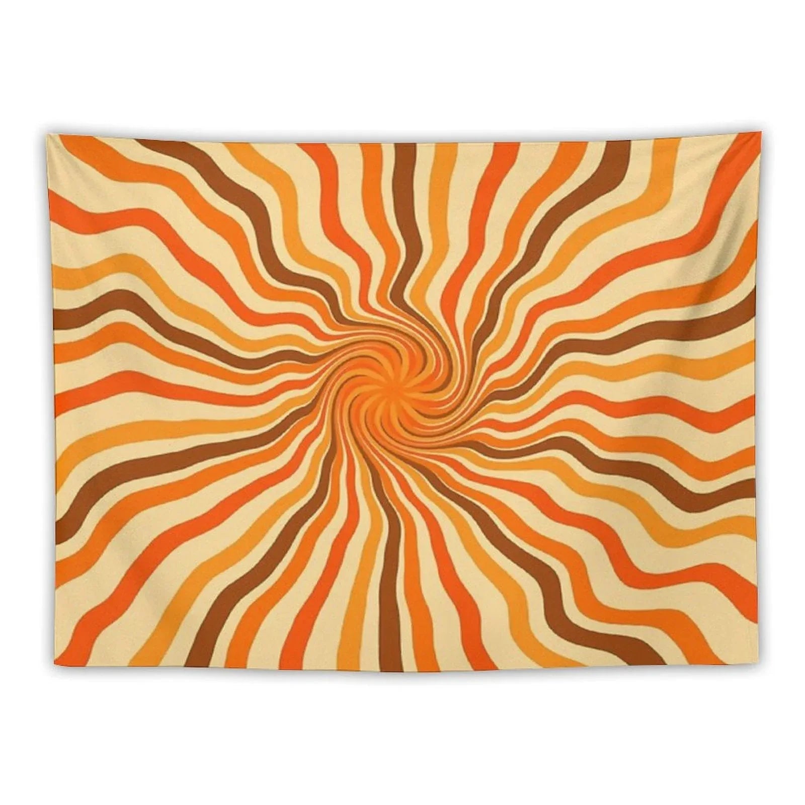 Retro 70s Hippies Swirl Twist  Old School Colors Tapestry