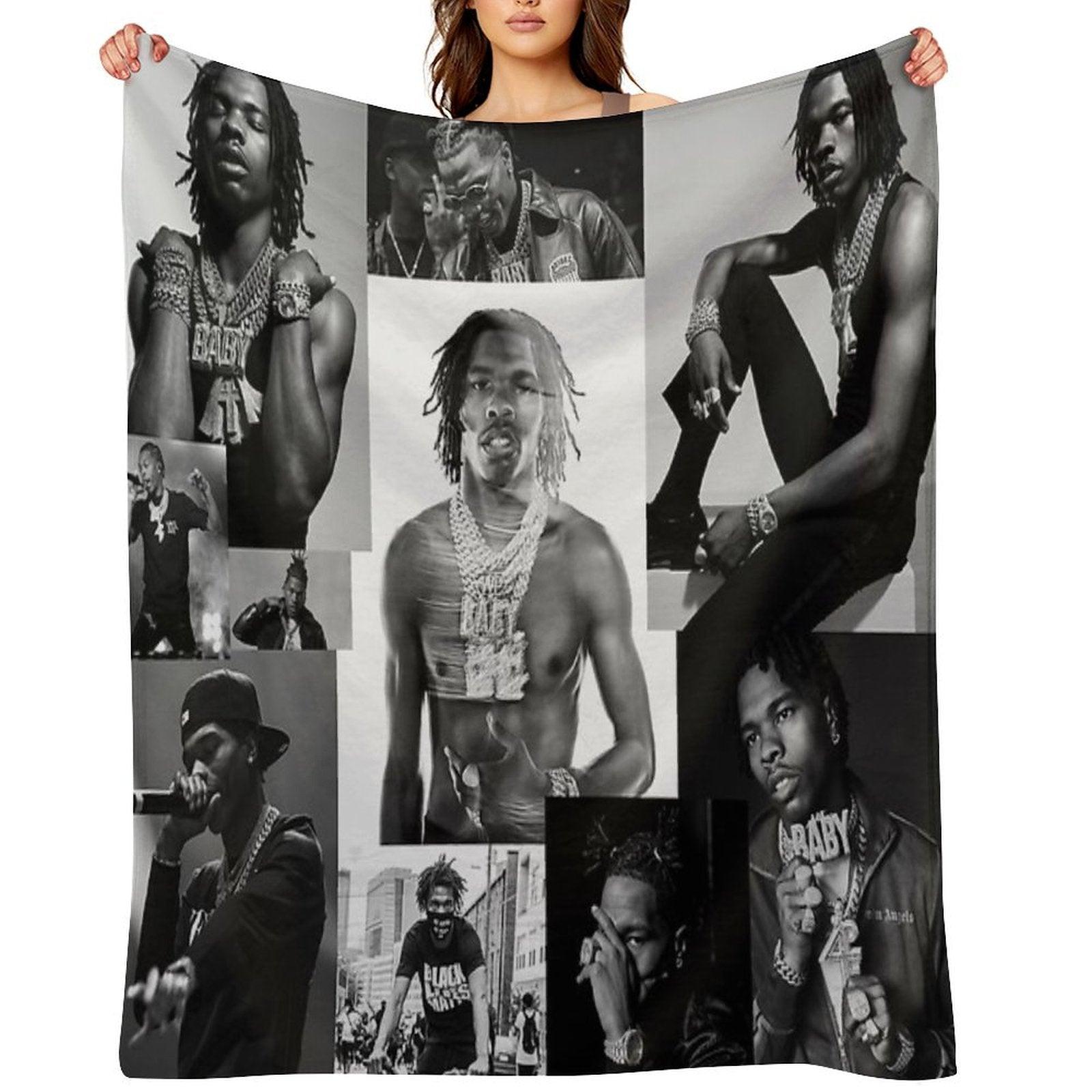 Lil Baby  B&W Collage Throw Blanket