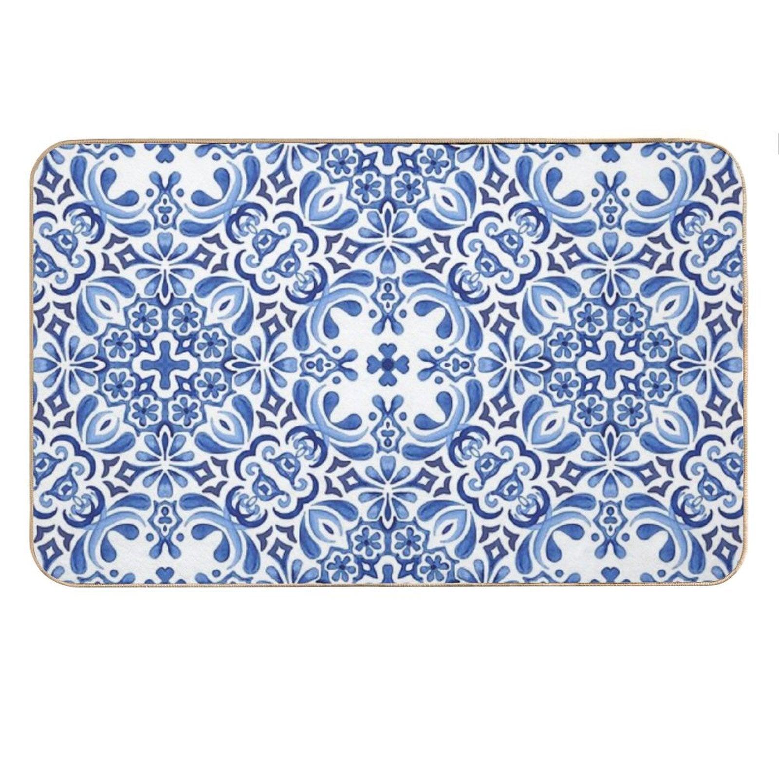 Mediterranean Mosaic Tiles  Azulejos Bath Mat