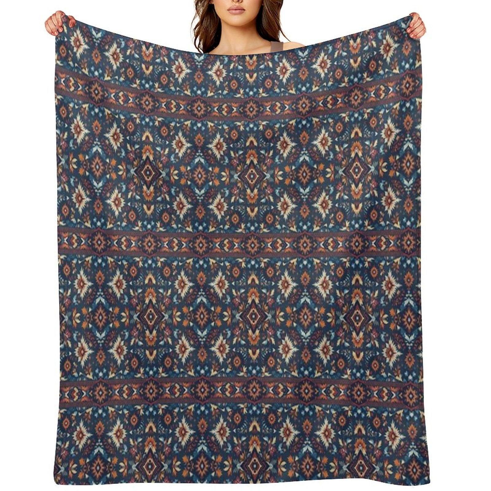 American Indian Fabric Throw Blanket