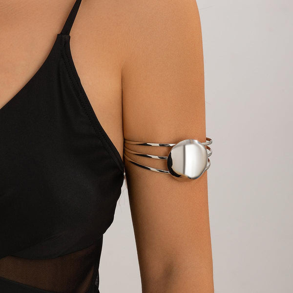 Personalized minimalist three-layer bread arm bracelet, niche minimalist open-ended arm bracelet, arm ring for women