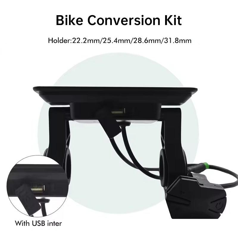 Waterproof color LCD meter H6C for e-bikes, SM/weatherproof connector, smart e-bike screen with USB.