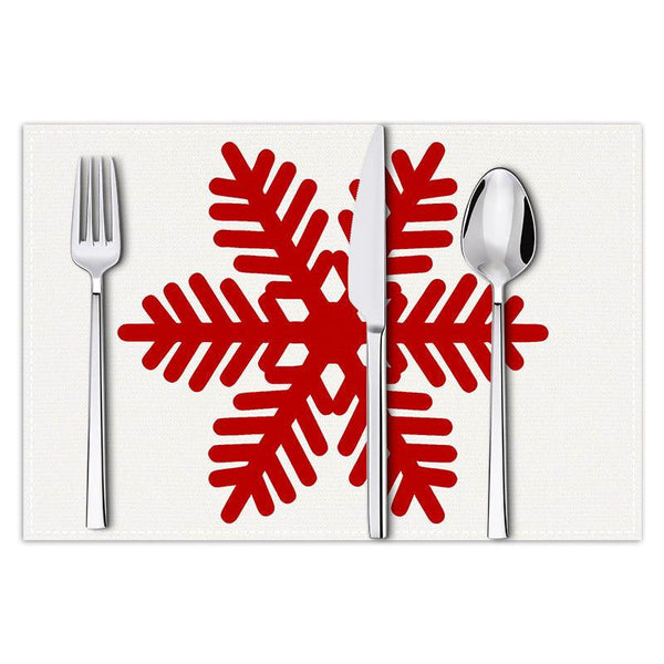 Christmas snowflake print placemat Christmas party decoration table mat living room dining table insulation mat