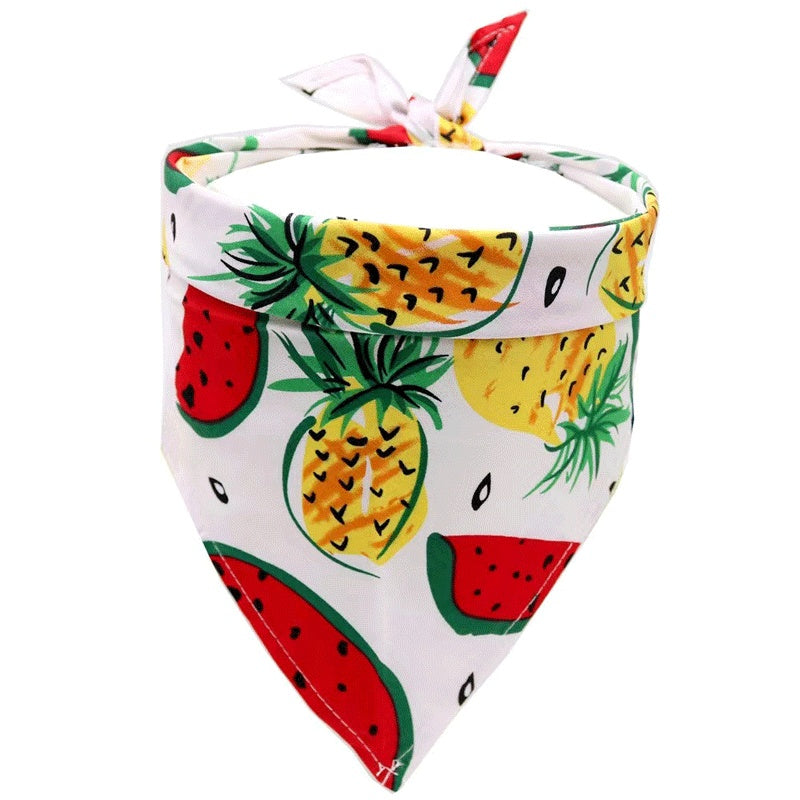 Pet Accessories Summer Pet Drool Towel Fruit Style Pet Scarf Pure Cotton Dog Triangle Scarf