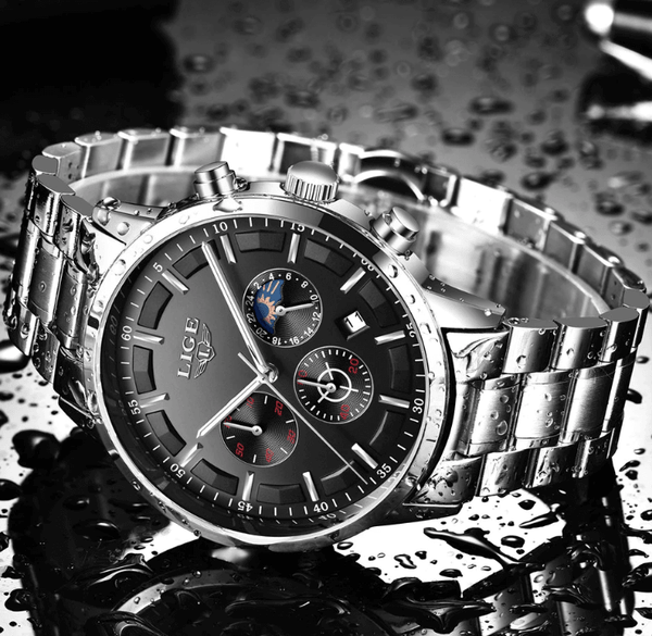 Men's Waterproof  Watch With Chronometers And Date Display Unique Design Perfect Gift