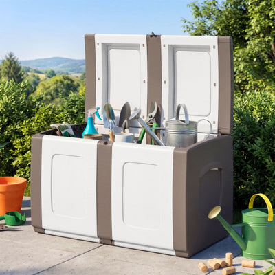 53 Gallon Patio Container with Lockable Lid  for Packages and Garden-Beige