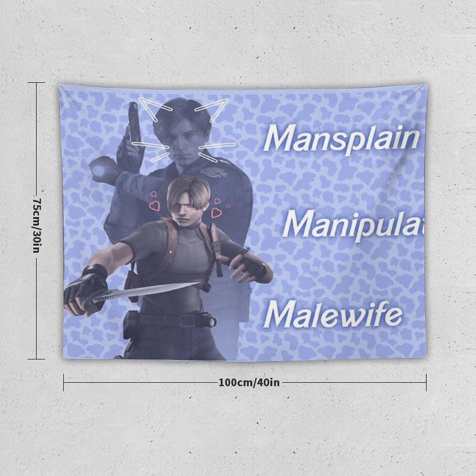 Mansplain, Manipulate, Malewife Leon (Cow) Tapestry