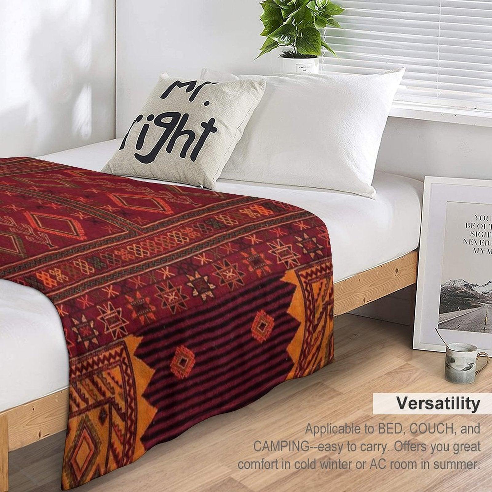 Traditional Moroccan Artwork Design Throw Blanket