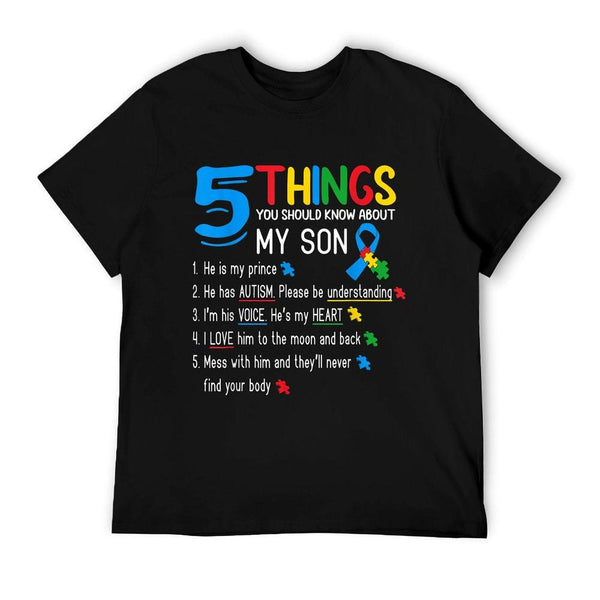 Autistic Son Autism Awareness Support For Mom Dad Parents T-Shirt