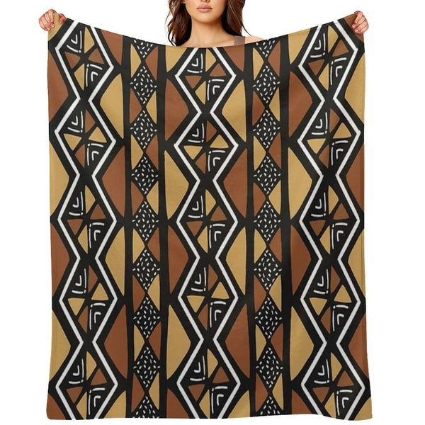 African Mud Cloth Mali Throw Blanket