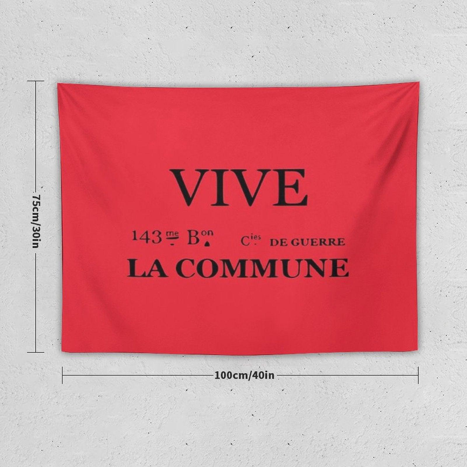 Vive La Commune Flag of The 143rd Battalion of The Communal National Guards of The Paris Commune Tapestry