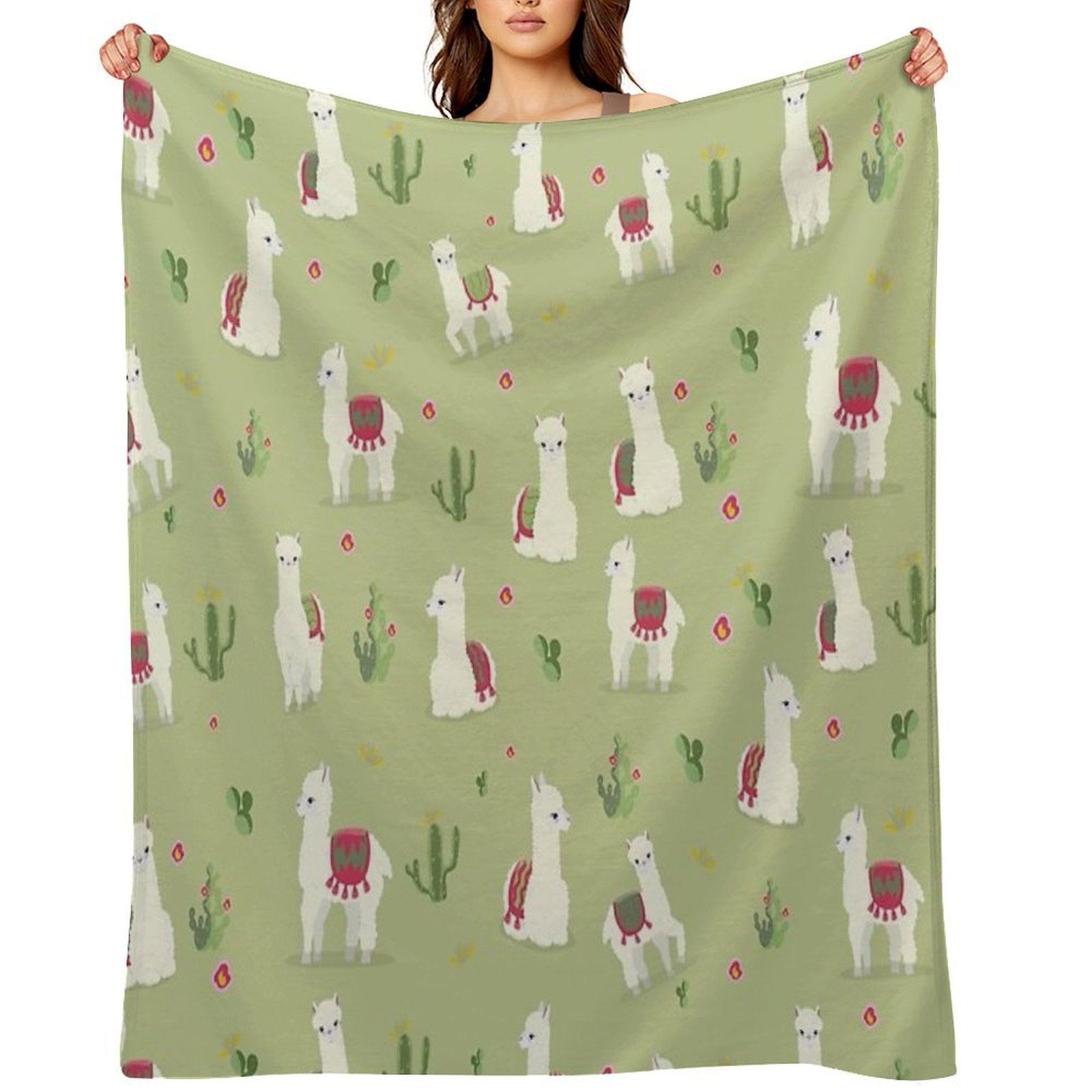 Cute Pattern for Alpaca Versatility Throw Blanket