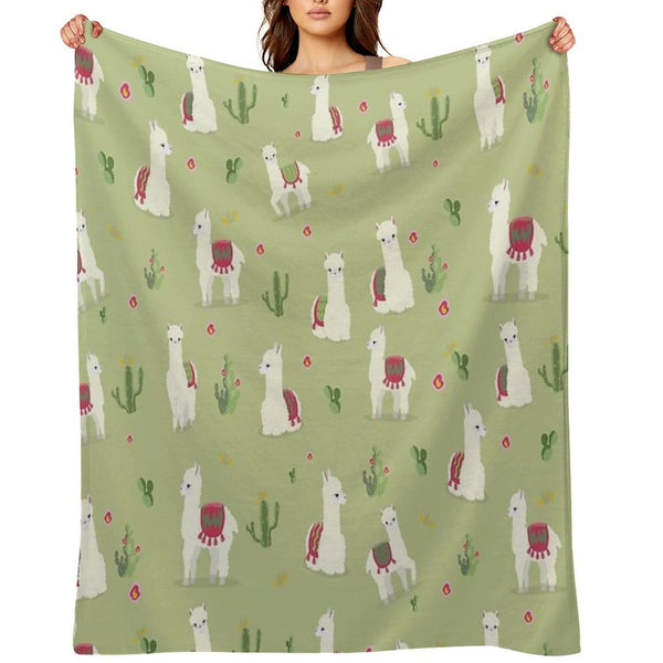 Cute Pattern for Alpaca Versatility Throw Blanket