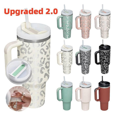 Thermal Mug 40oz Straw Coffee Insulation Cup With Handle BPA Free
