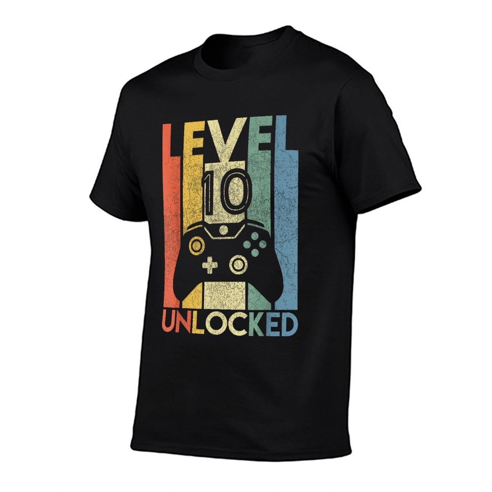 Level 10 Unlocked Shirt Funny Video Gamer 10th Birthday Gift T-Shirt