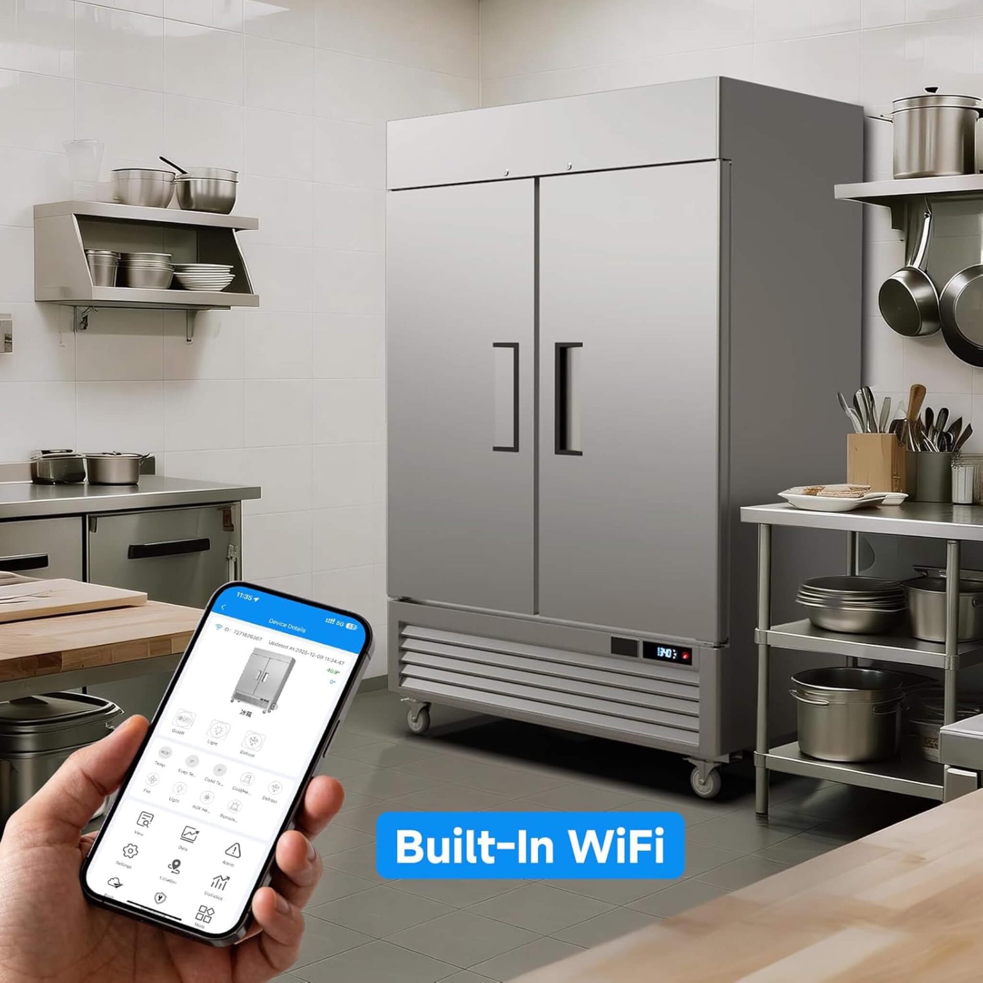 54-Inch Commercial 49 Cu.Ft 2-Door WiFi Refrigerator With Smart App Control (SAK10438)