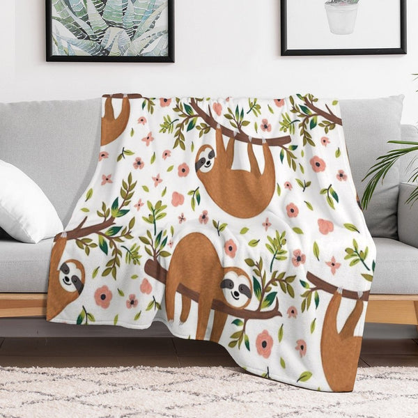 Cute Sloths Gift-ready Throw Blanket