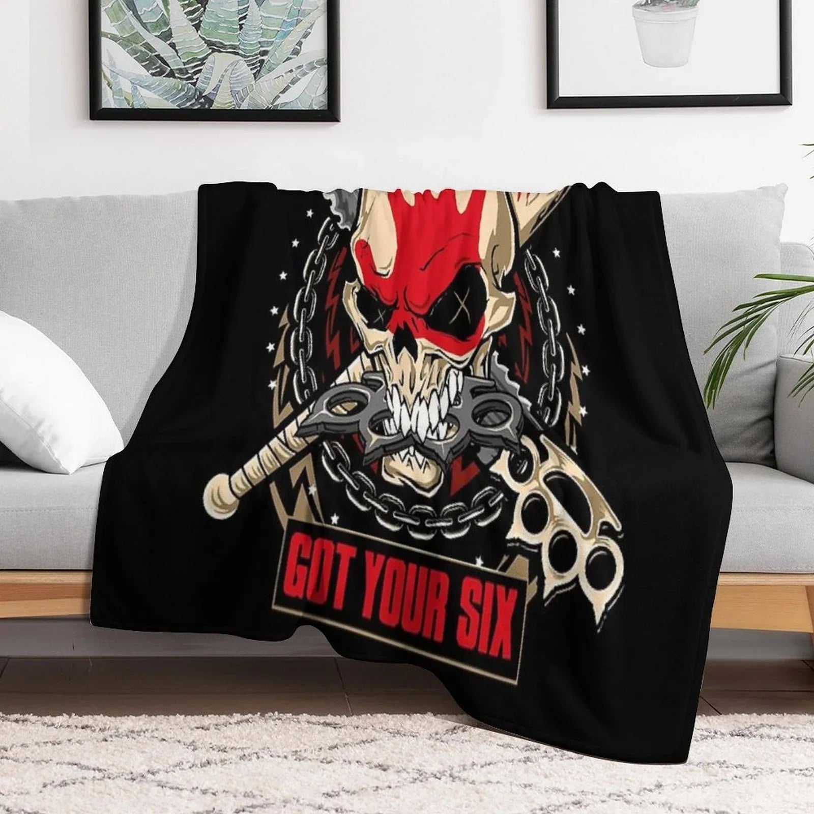 Heavy Skull Metal Throw Blanket