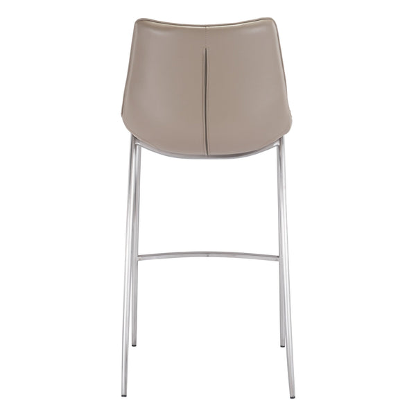 Magnus Barstool (Set of 2) Brown & Silver