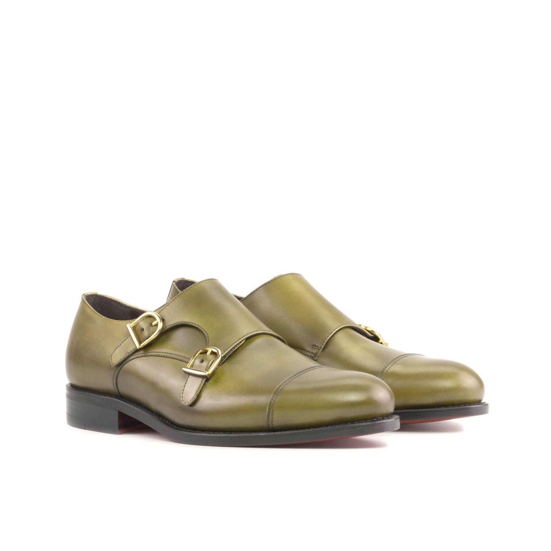Lerza - red bottoms double monk strap loafer shoes for men