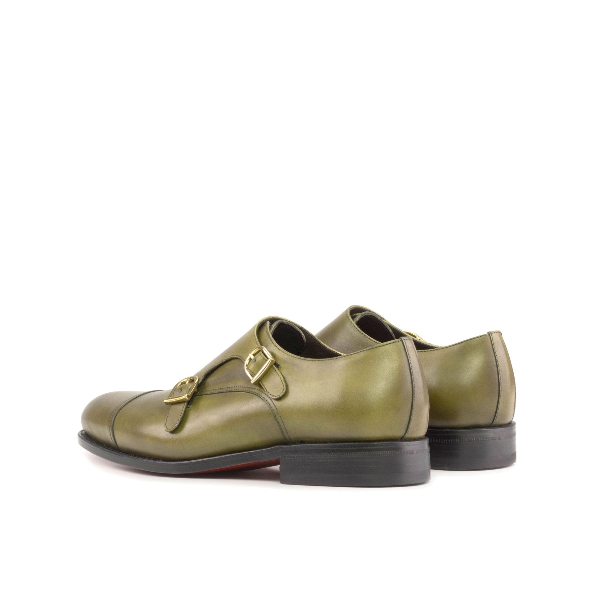 Lerza - red bottoms double monk strap loafer shoes for men