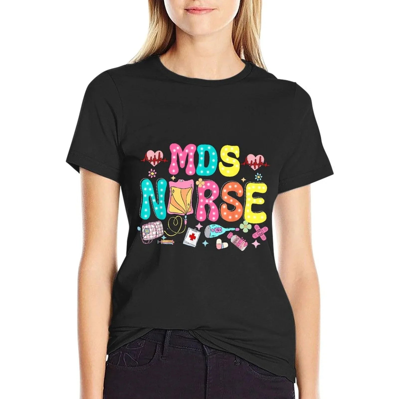 MDS Nurse Heart Valentines Day Medical Nursing Appreciation T-Shirt