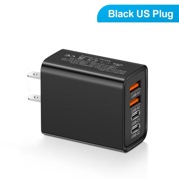 2.4A 2PD+2USB mobile phone charger charging head, American standard, European standard, British standard, travel charging head
