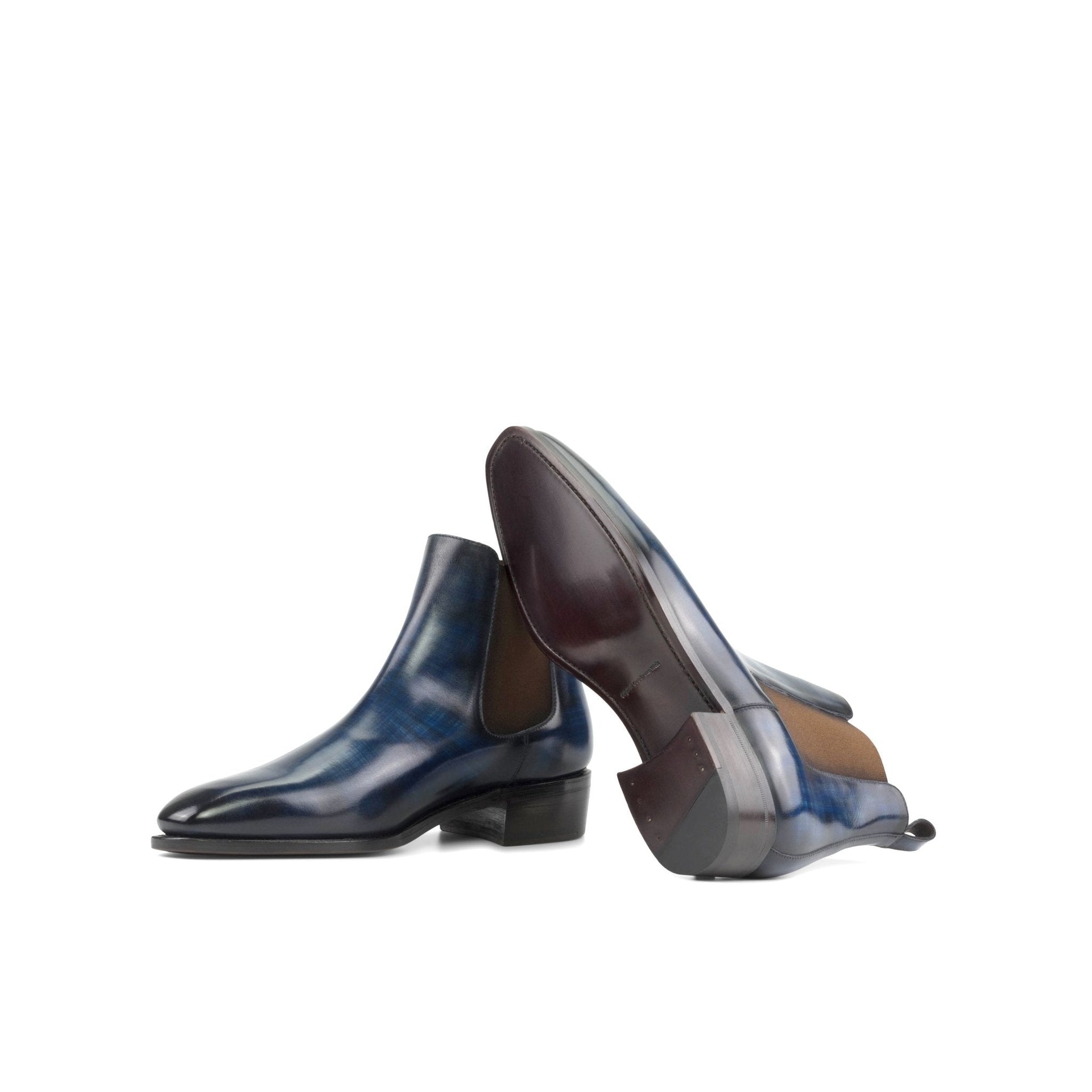 Pandina - Patina Denim Navy leather Chelsea boots for men