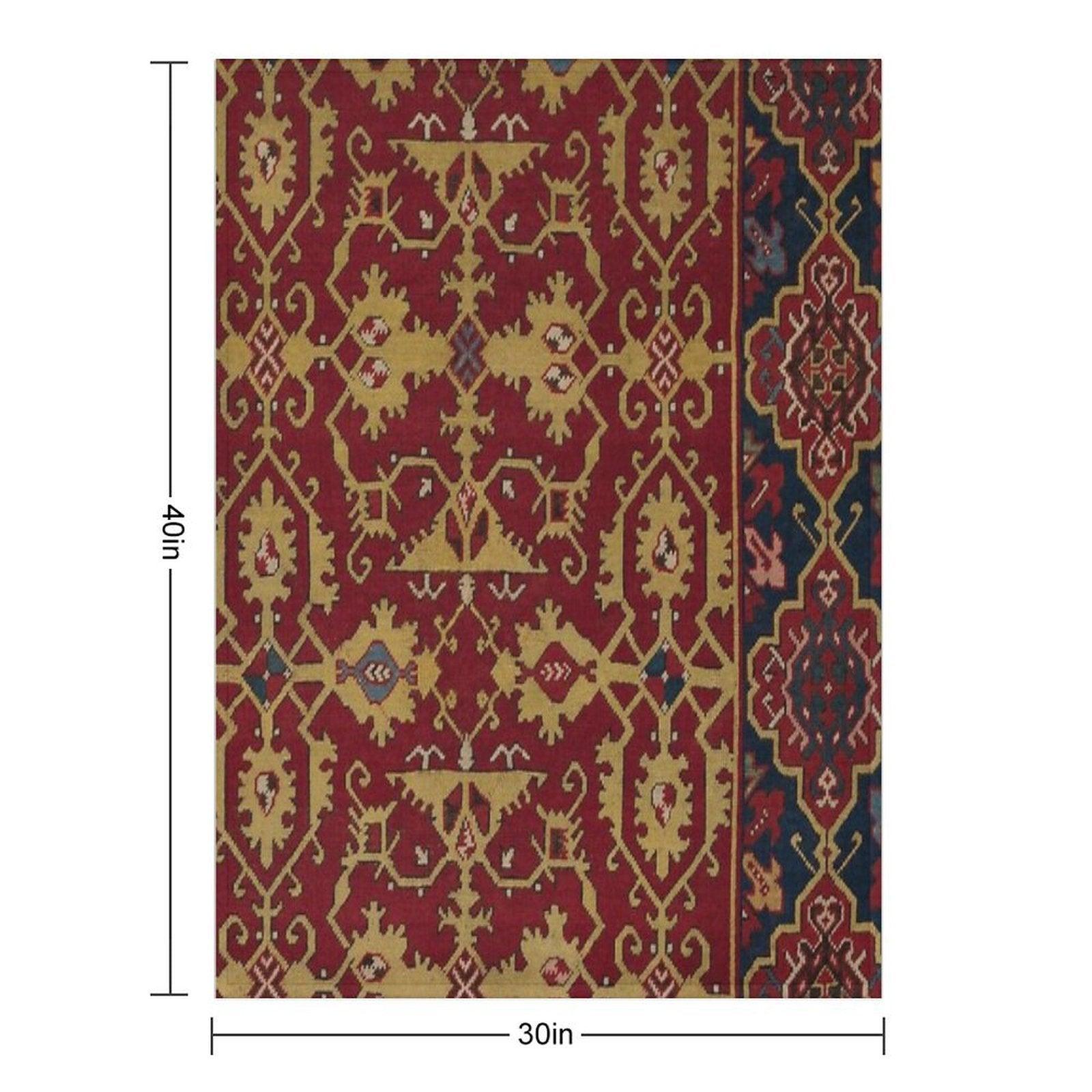 Vintage Oriental Carpet Throw Blanket