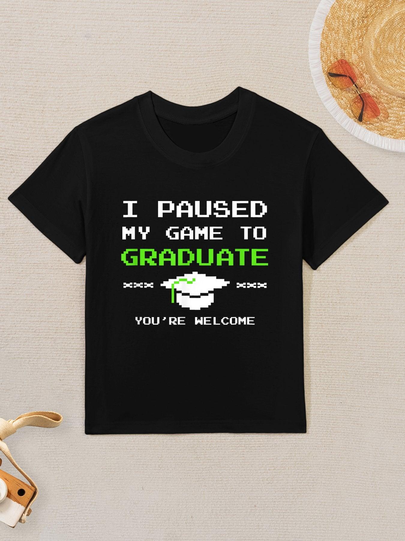 I Paused My Game to Graduate Funny Gamer Graduation Kids T-Shirt