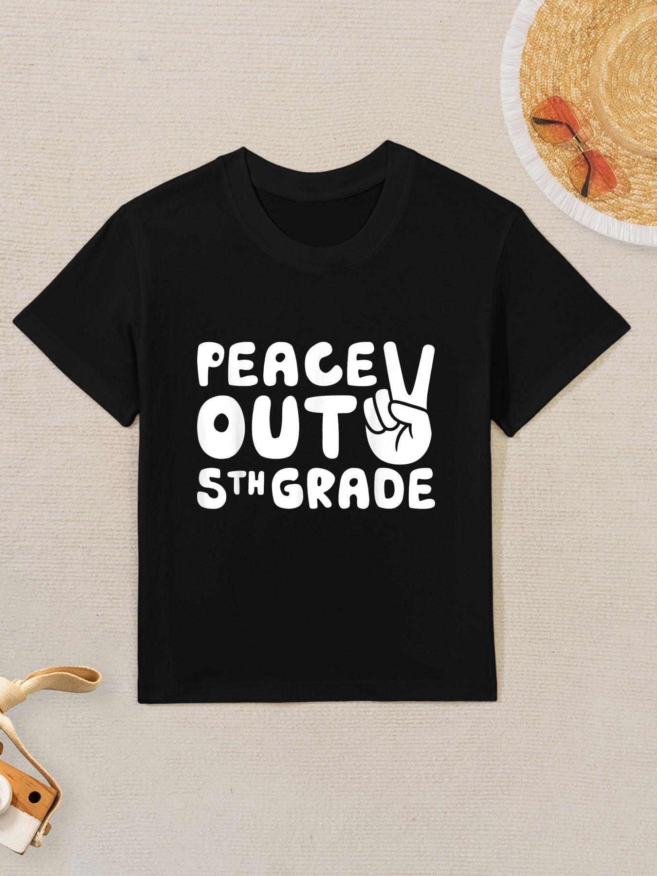 Peace Out 5th Grade Boy Girl Fifth Grade Graduation Kids T-Shirt
