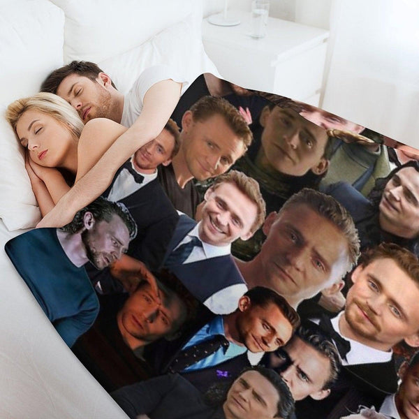 Tom Hiddleston Photo Collage Throw Blanket
