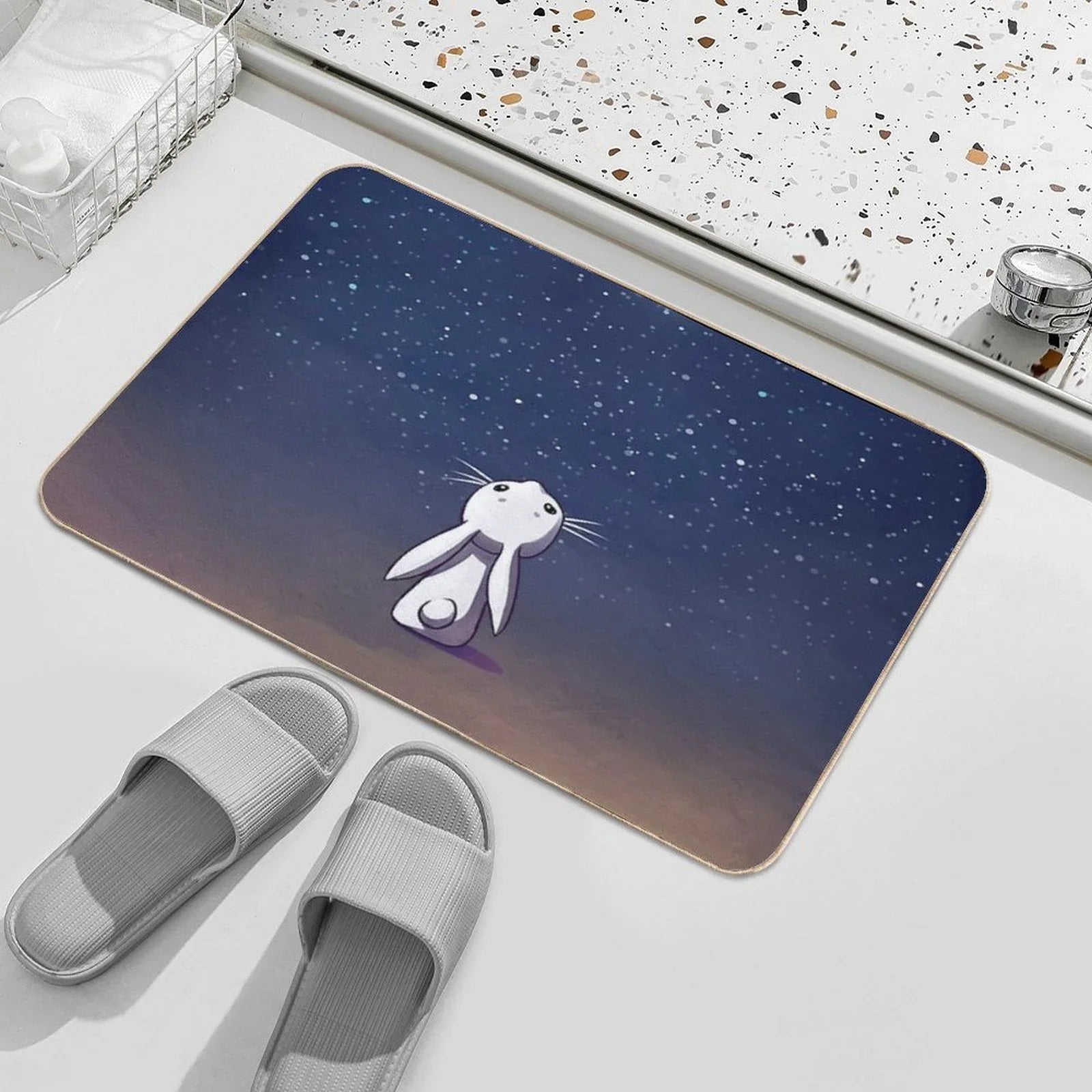 Moon Bunny Bath Mat