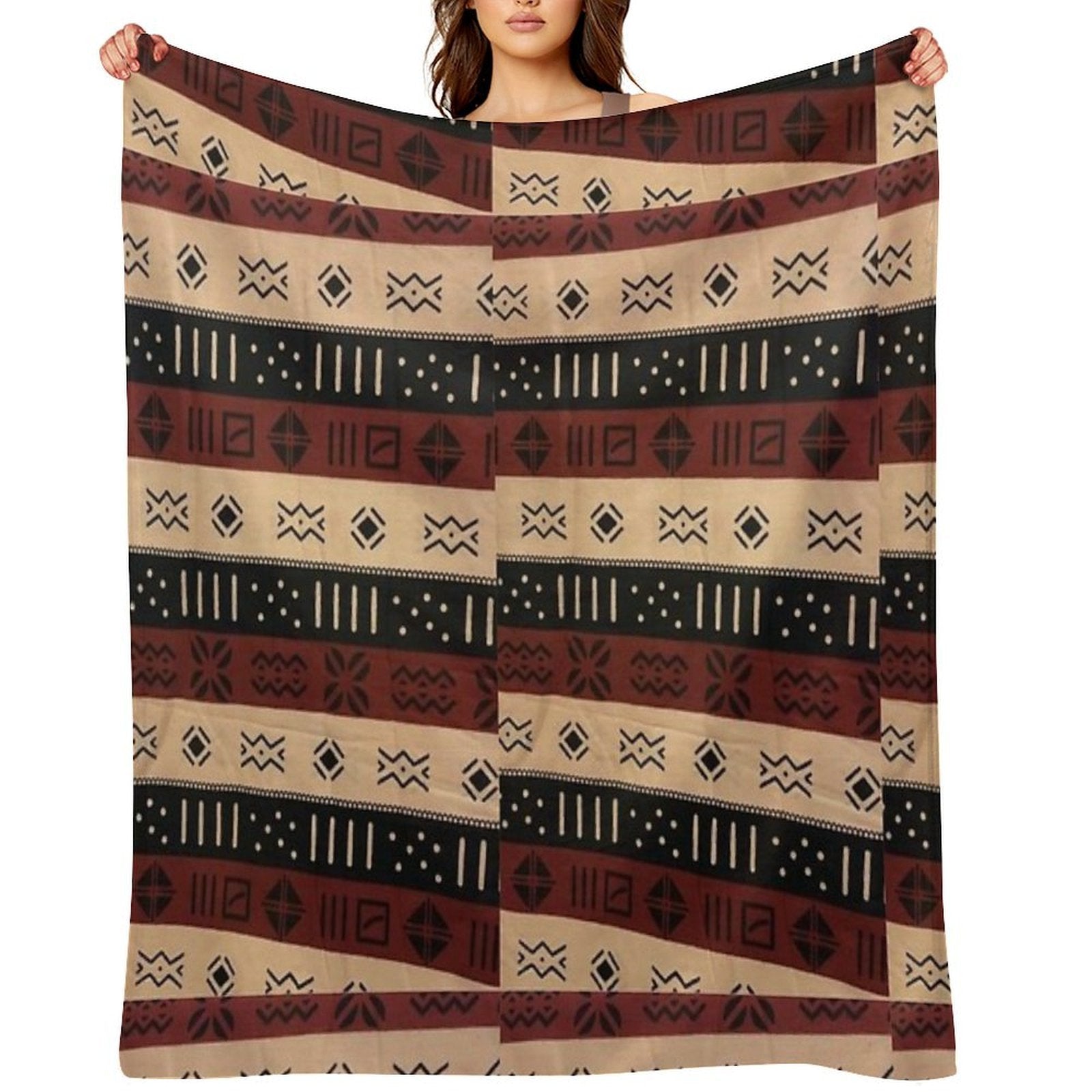 Indigenous Patterns of Earth. Designed by Amarican10. Premium Throw Blanket