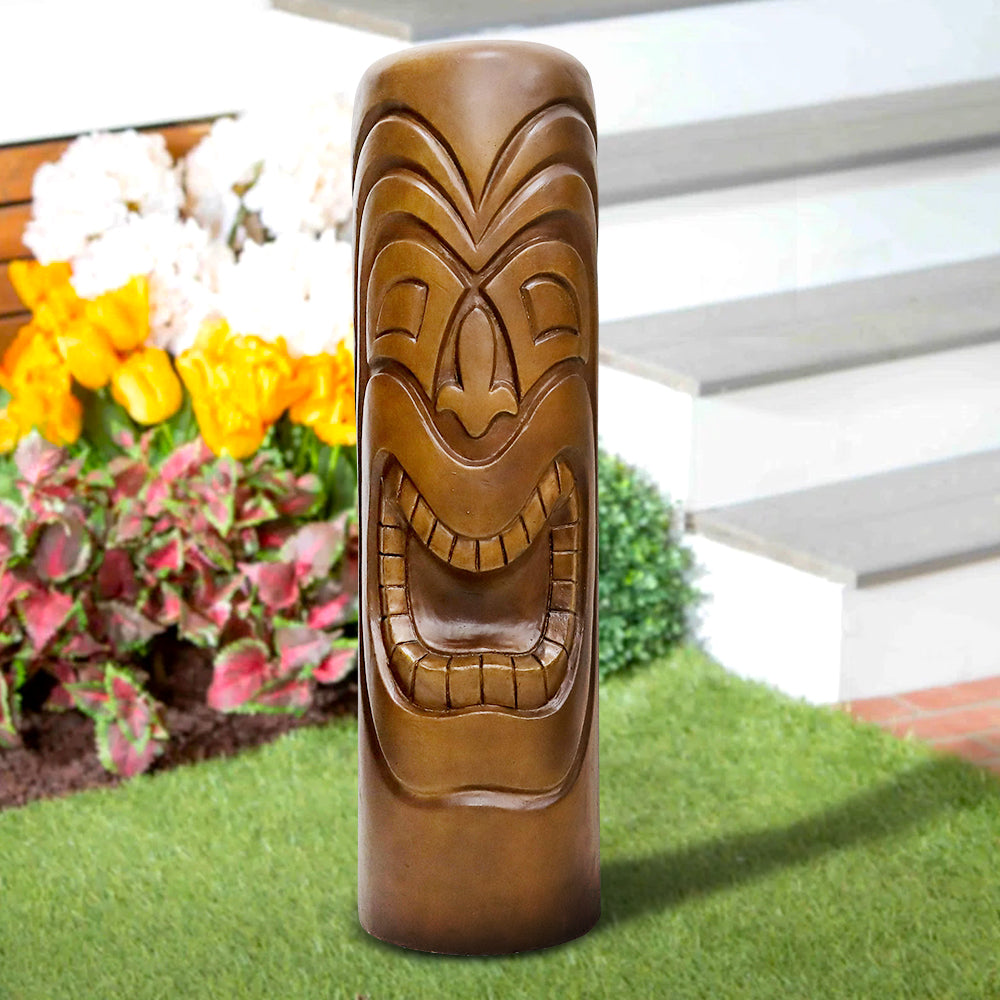 Concrete Tiki Statue Totem Column 35 Inch Tall